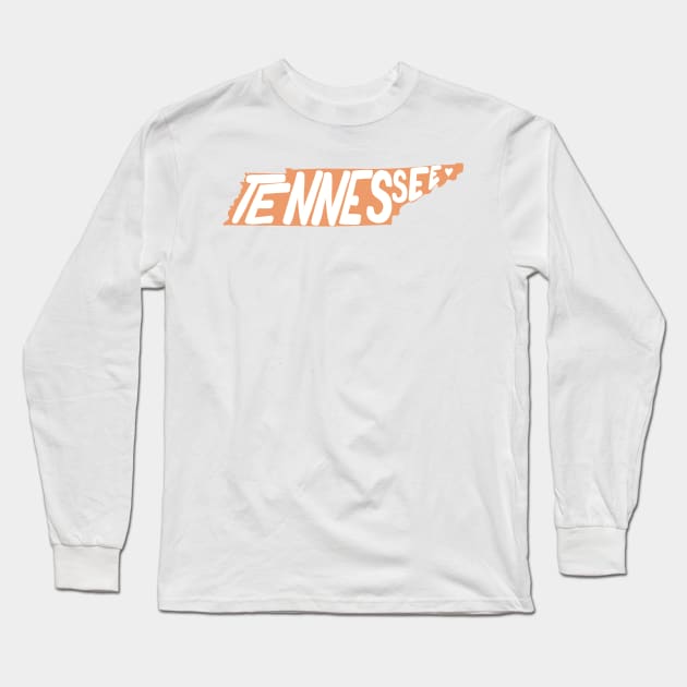 Tennessee Orange Bubble Outline Long Sleeve T-Shirt by emilystp23